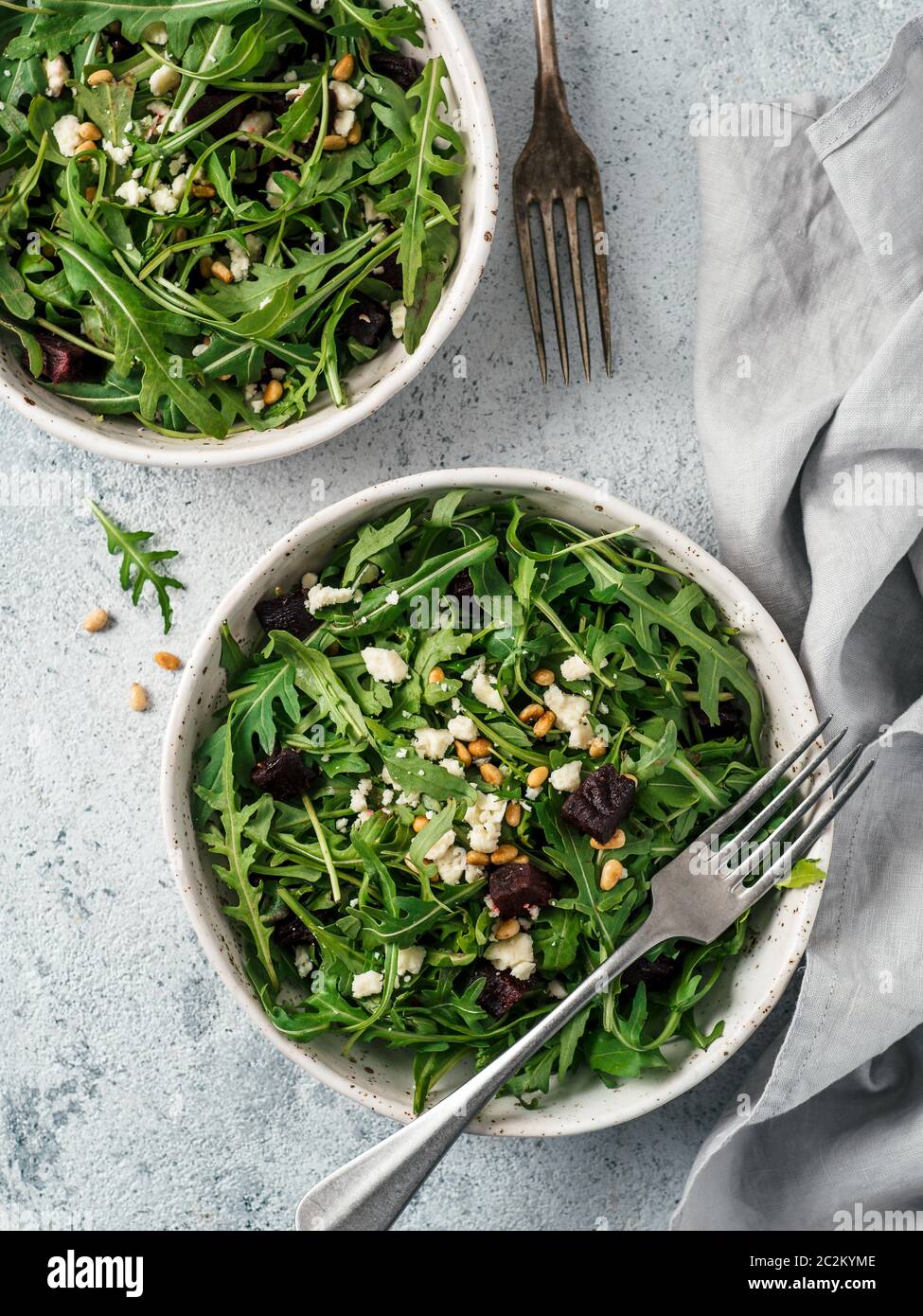 Aragula, beet and cheese salad Stock Photo