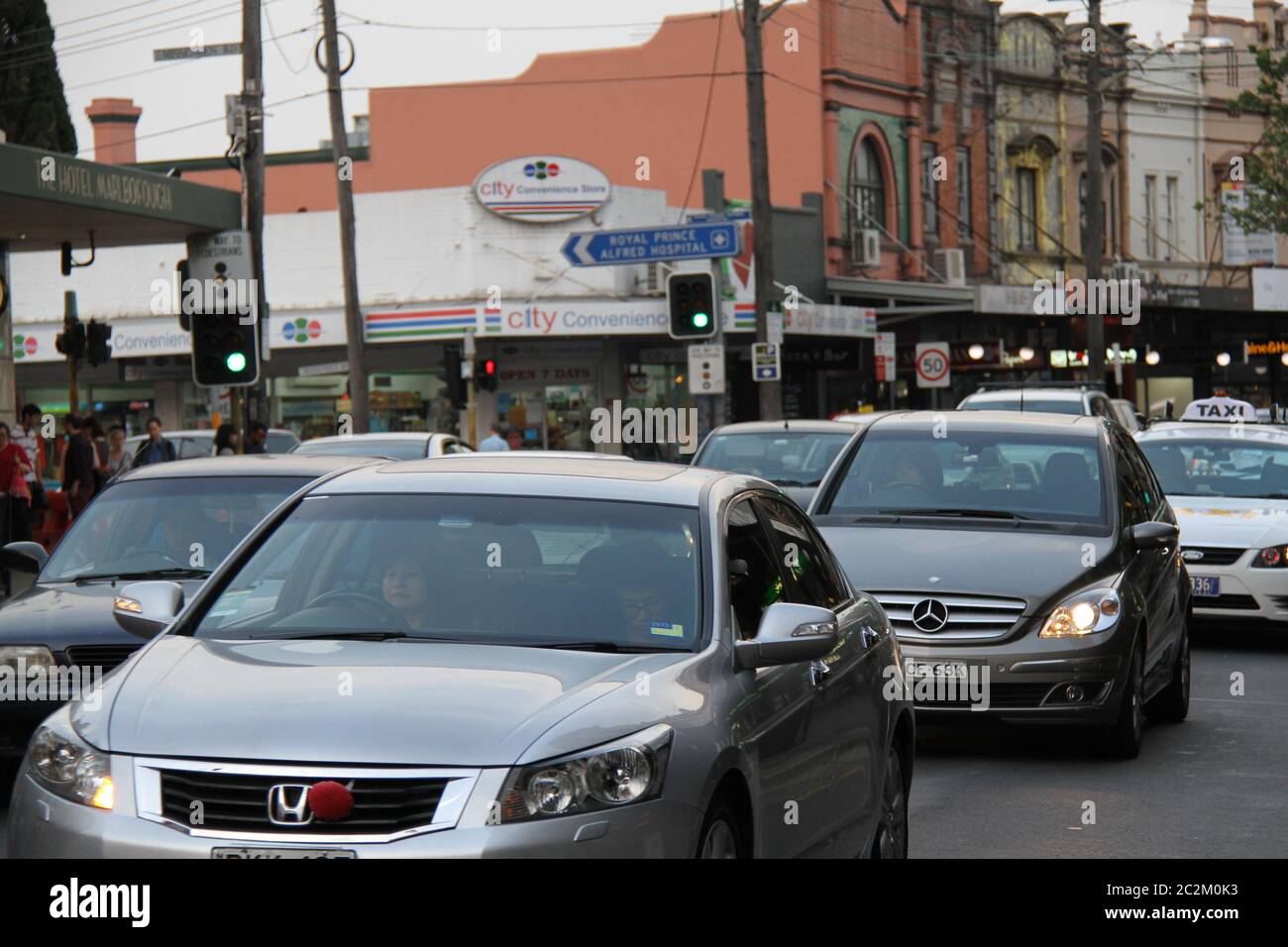 King Street in Newtown, Sydney suffers from traffic congestion and parking problems Stock Photo
