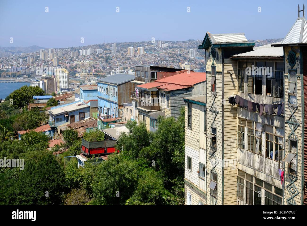 Chile Valparaiso - Observation deck view Stock Photo