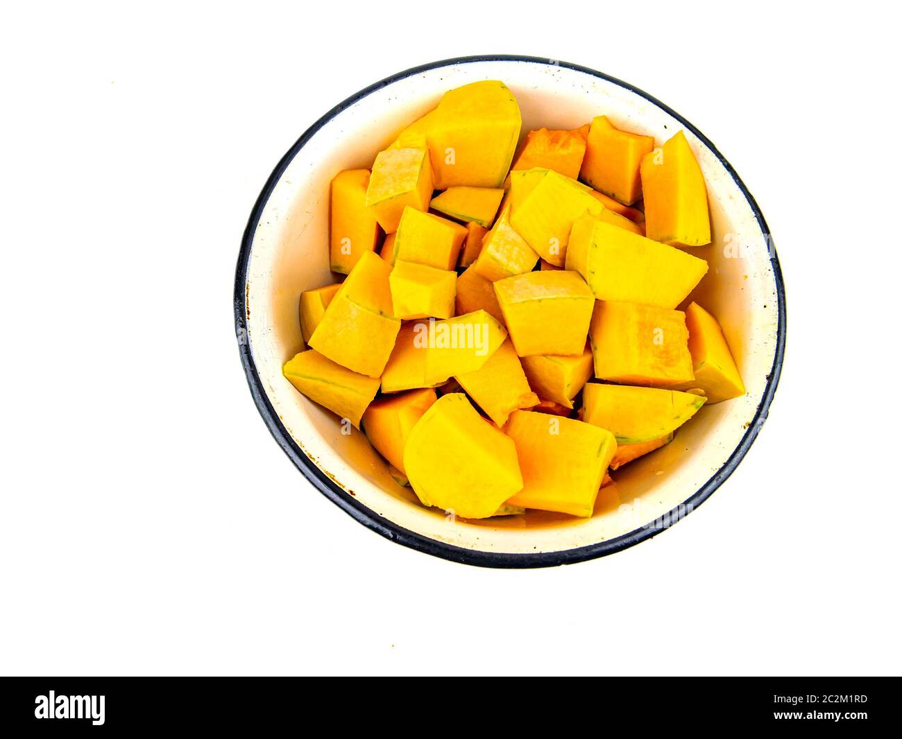 Orange vegetable pumpkin cut on a white background. Harvest. Place for