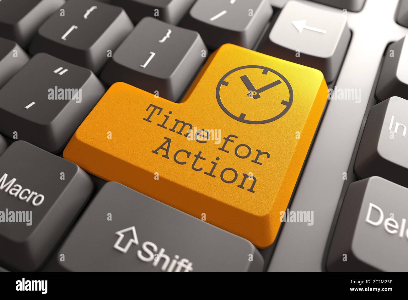 Orange Time For Action Button on Computer Keyboard. Business Concept Stock  Photo - Alamy