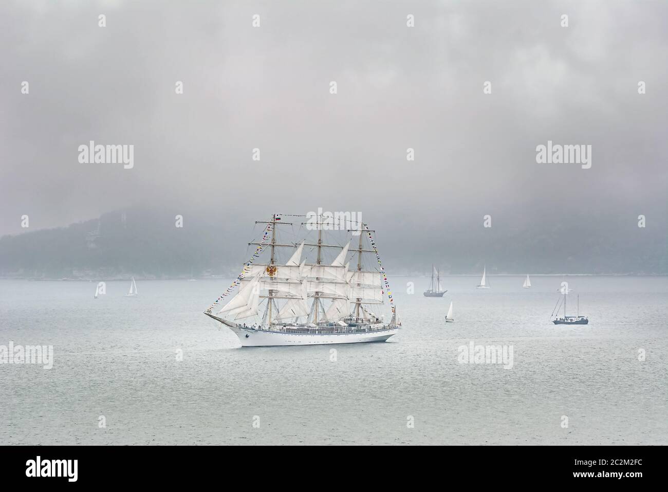 Sailing Ships in the Sea Stock Photo