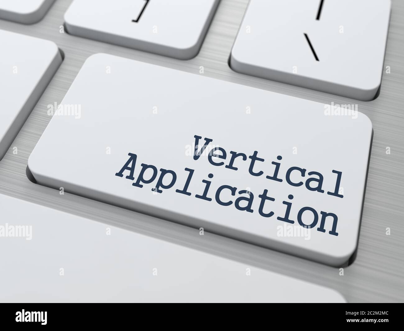 Vertical Application Technological Concept. Button on Modern Computer