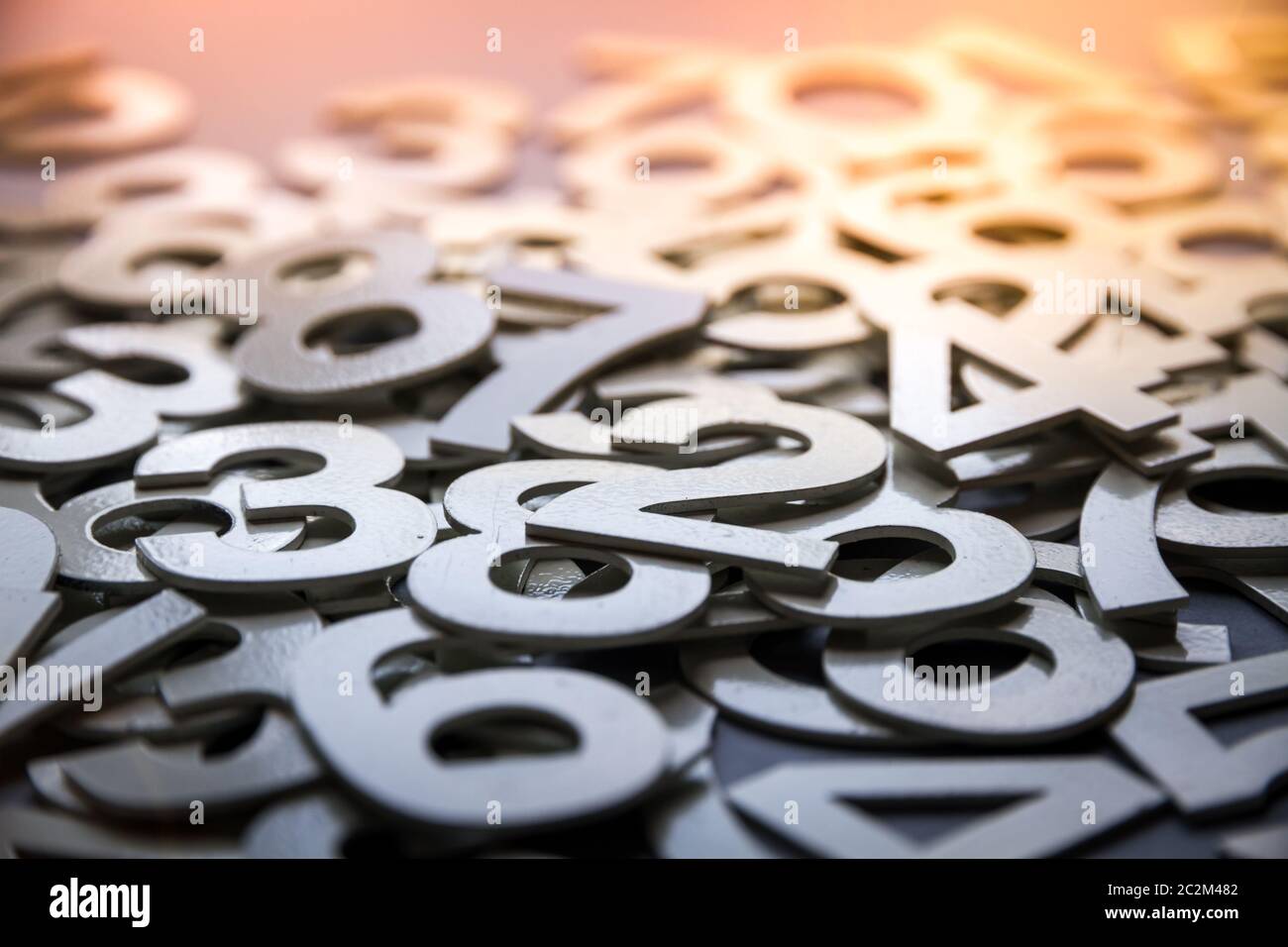 Mathematics abstract background made with solid numbers - Closeup view Stock Photo