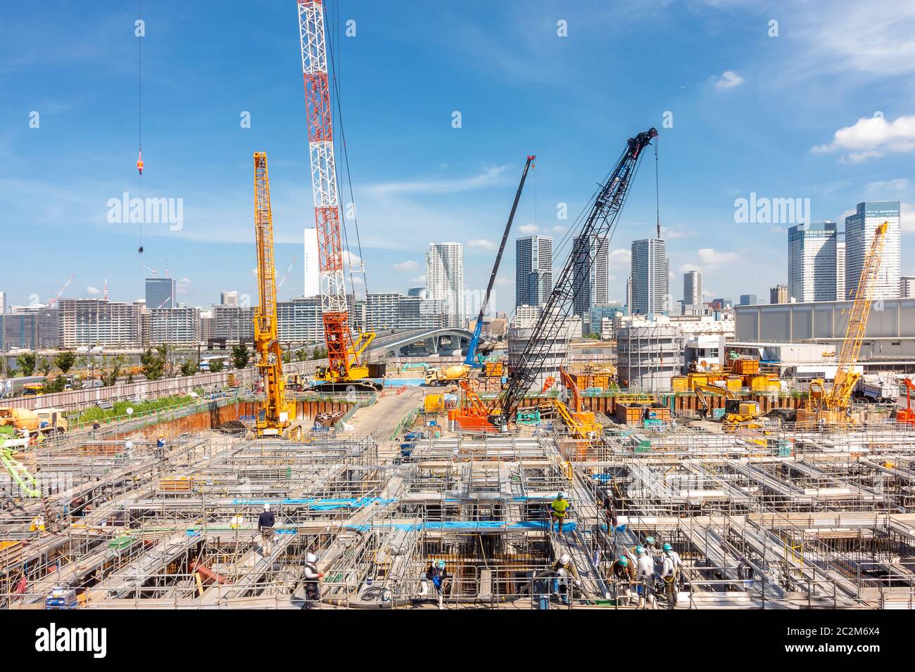Construction site working in Japan Stock Photo Alamy