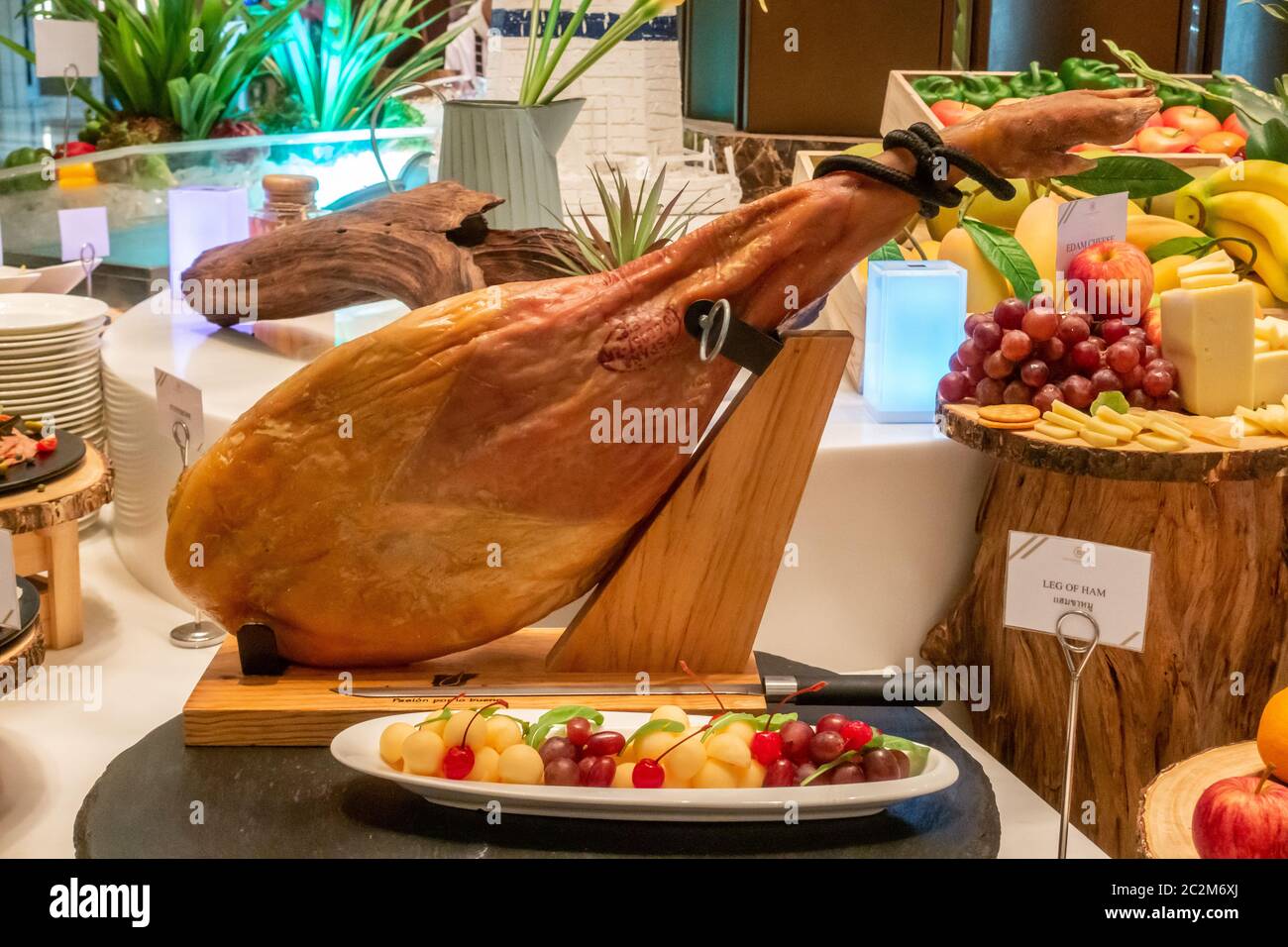 Ham leg cold cut Stock Photo Alamy
