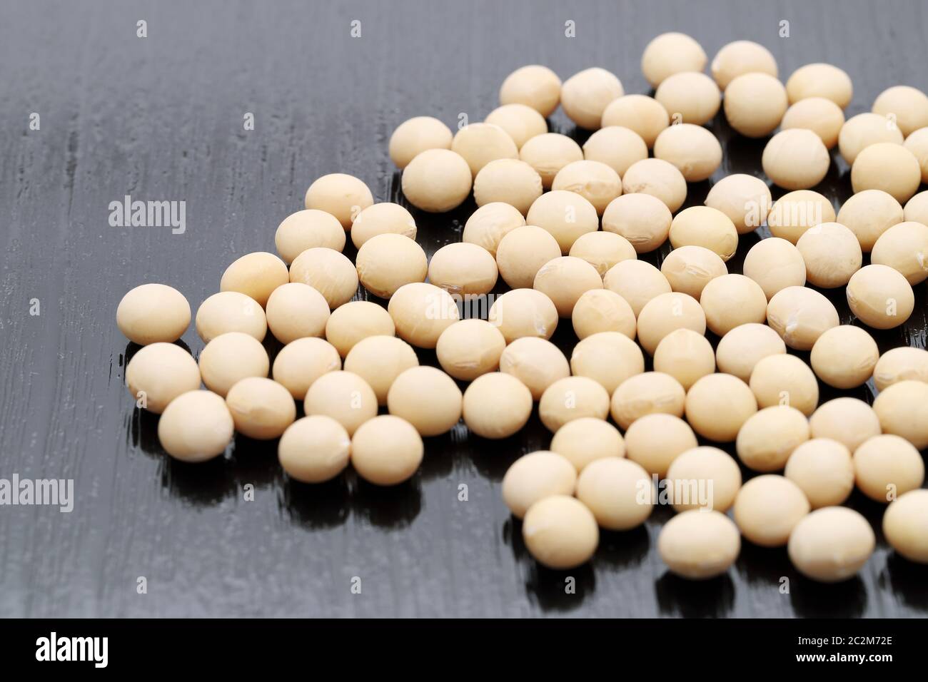 Japanese soybeans daizu on black background Stock Photo Alamy