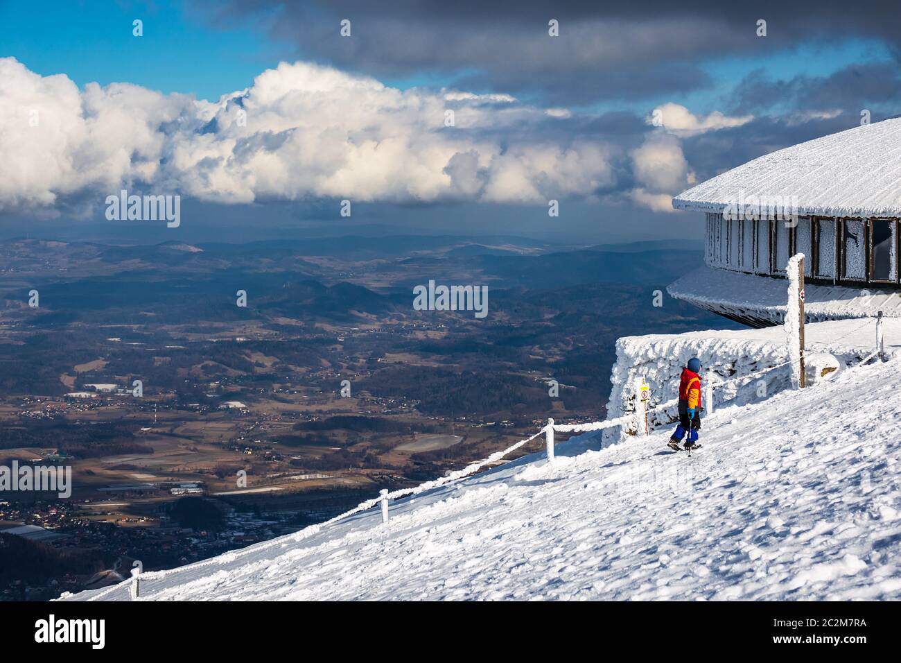 Winter with snow in the Giant Mountains, Czech Republic. Stock Photo