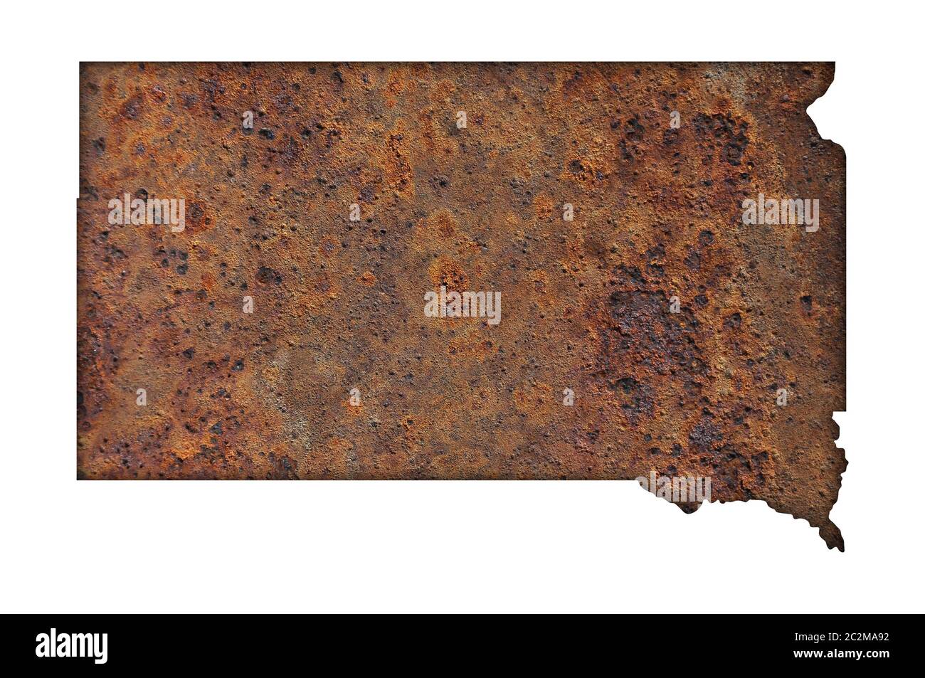 Map of South Dakota on rusty metal Stock Photo Alamy