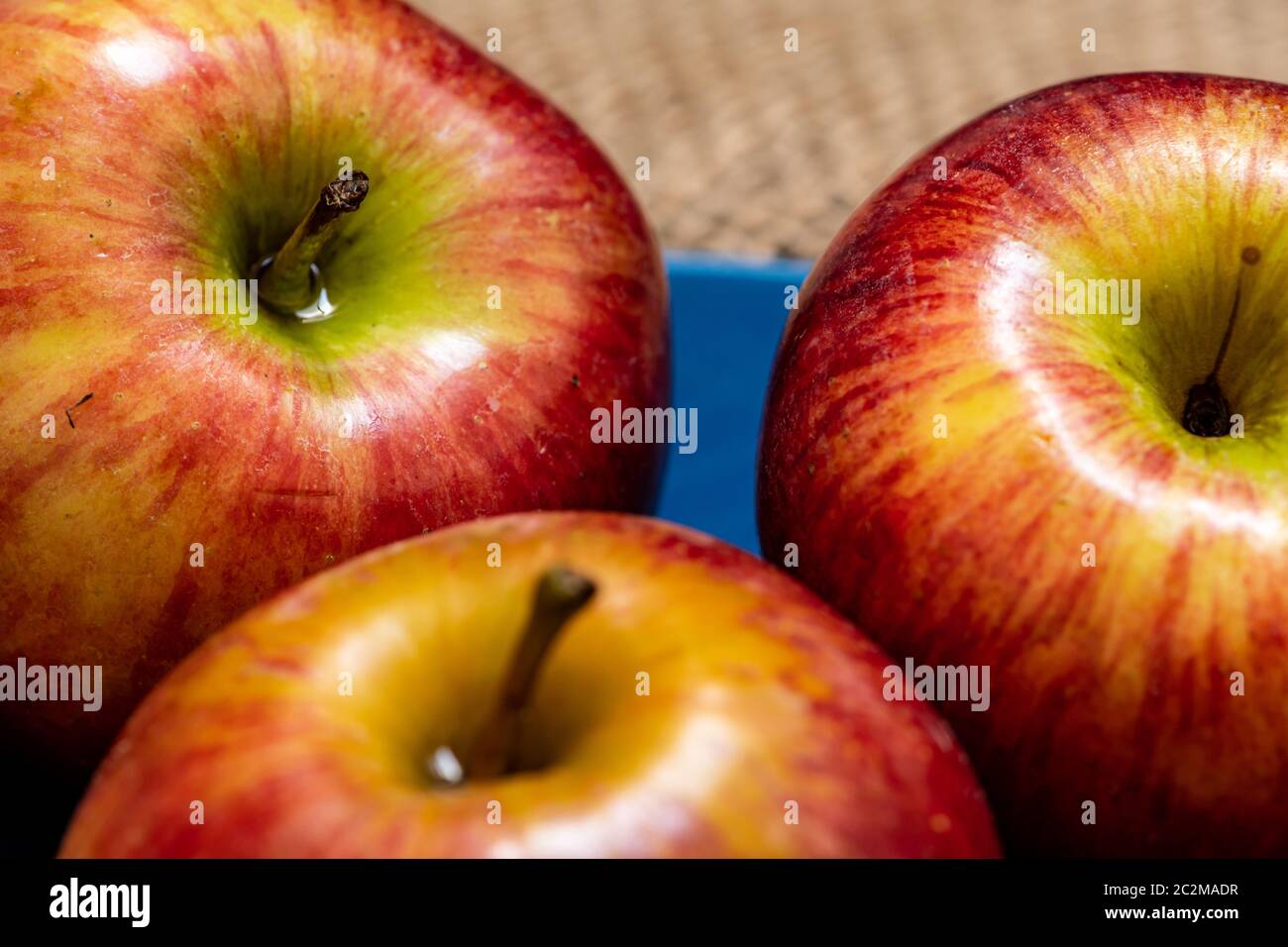 Rich wood-affected apples ready to eat Stock Photo