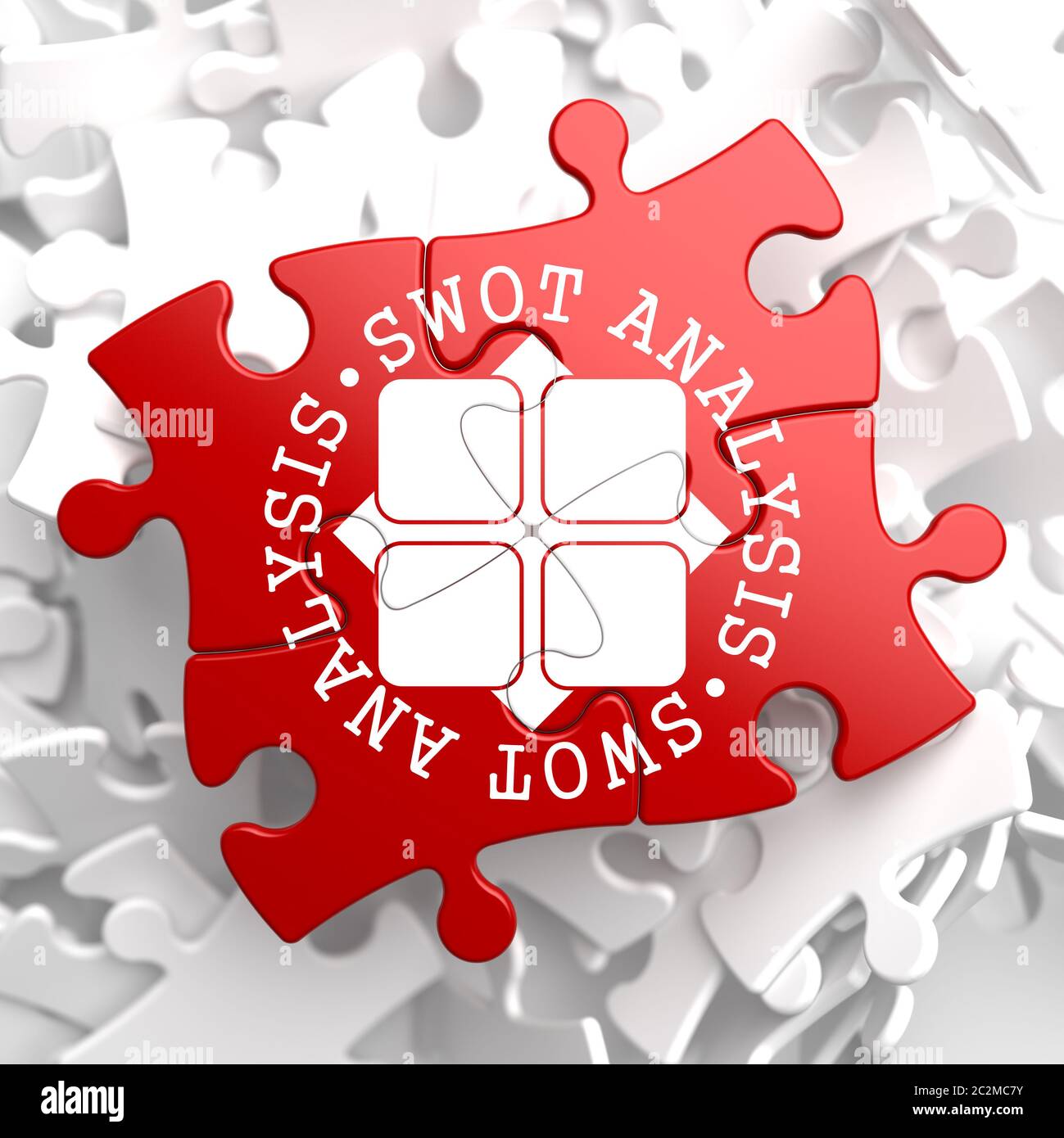 SWOT Analisis Written Arround Icon on Red Puzzle. Business Concept ...