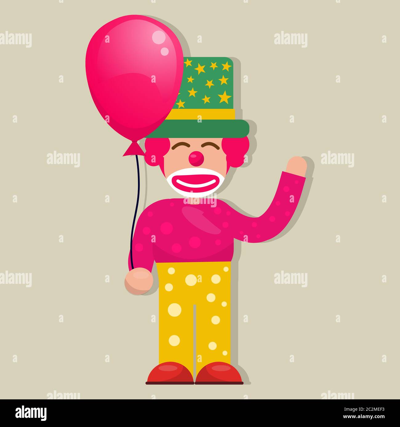 clown holding the balloon isolated vector illustration Stock Vector ...