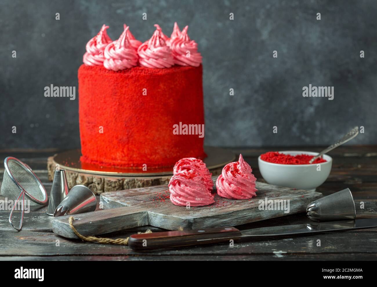 Cooking red velvet cake Stock Photo - Alamy