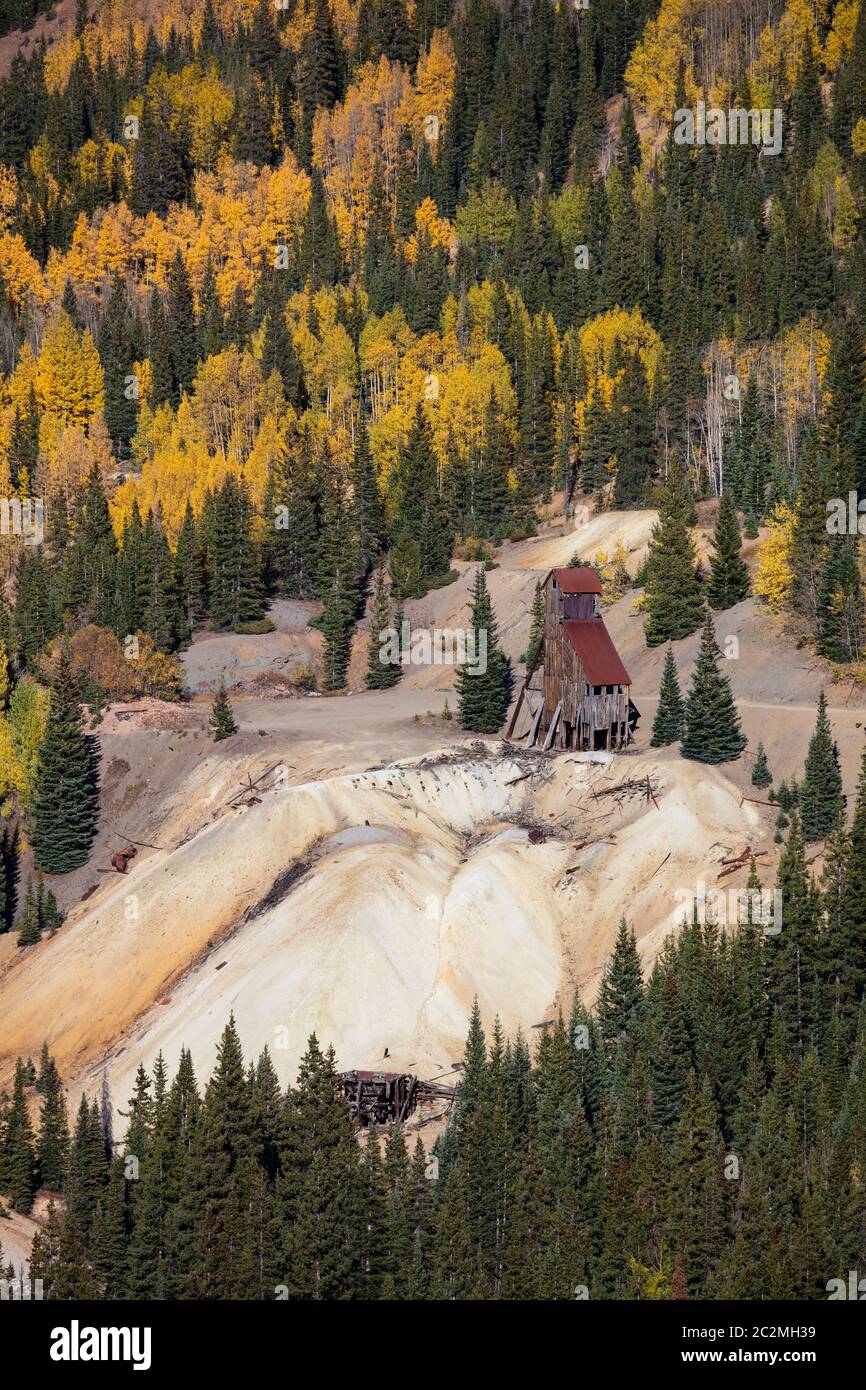 Yankee Girl Mine, Red Mountain, Ouray County, San Juan Mountains, Colorado Stock Photo
