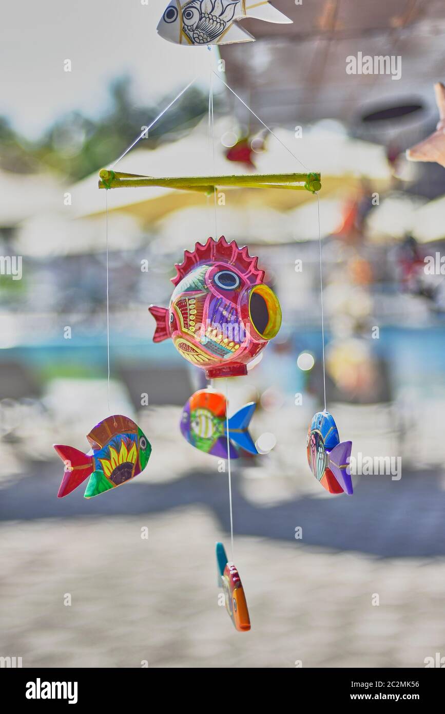 Handmade dream catcher in the shape of a fish: a souvenir from Mexico Stock  Photo - Alamy