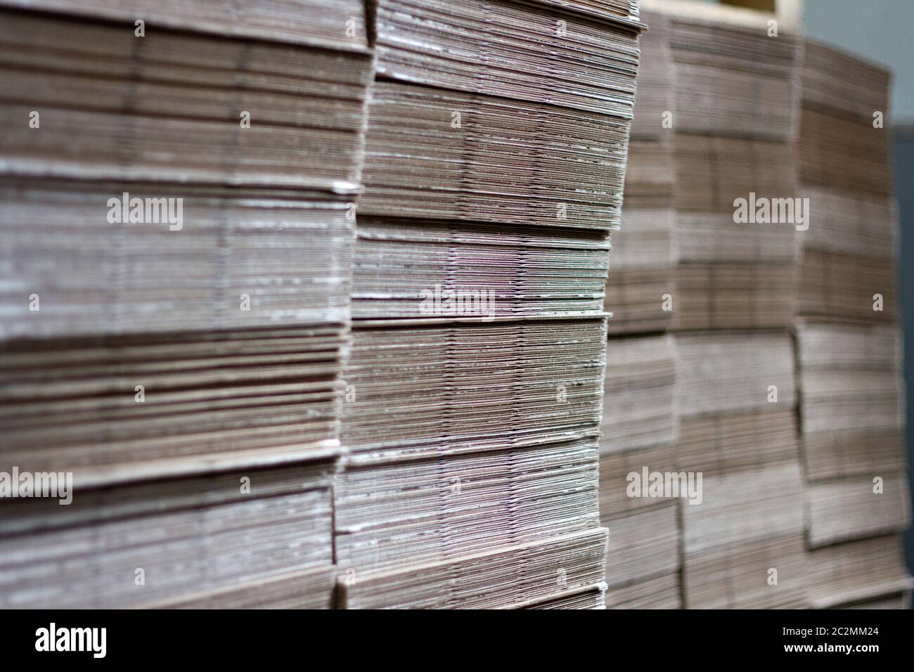Piled cardboard boxes for packaging Stock Photo