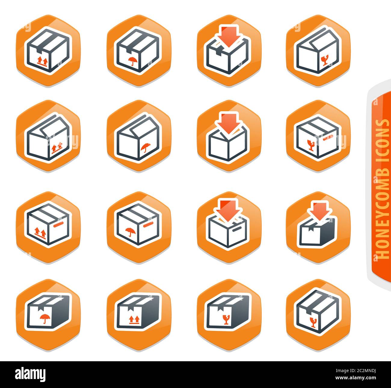 Simple set of box and crates related vector icons for your design Stock ...