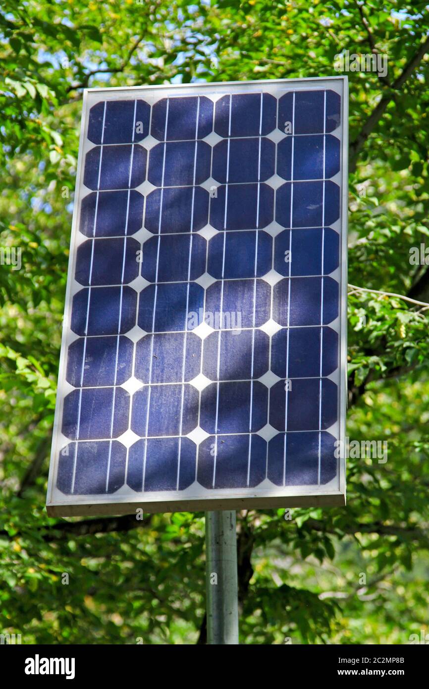 Photovoltaic solar module for clean energy in nature Stock Photo