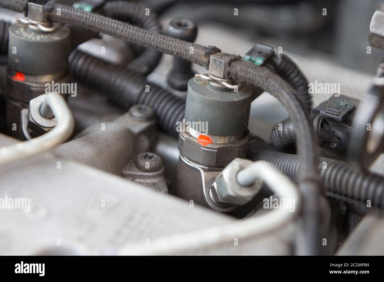 close up of diesel engine fuel injection nozzle Stock Photo Alamy