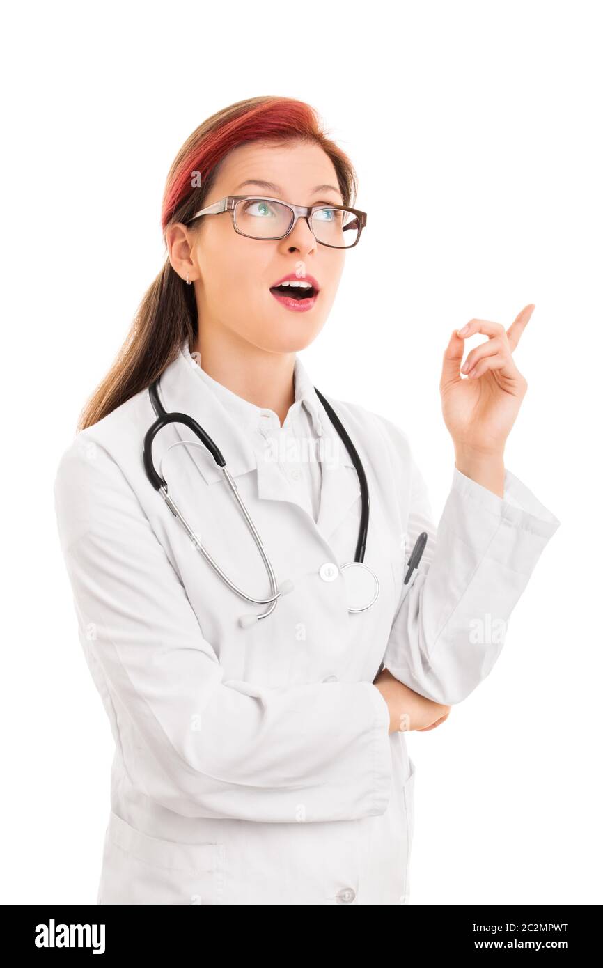 Young female health care professional or doctor or nurse with glasses