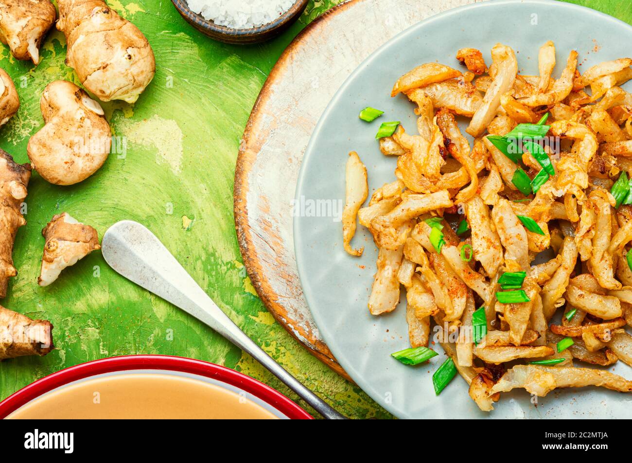 Fried Jerusalem artichoke roots or french fries.Sweet potato fries Stock Photo Alamy