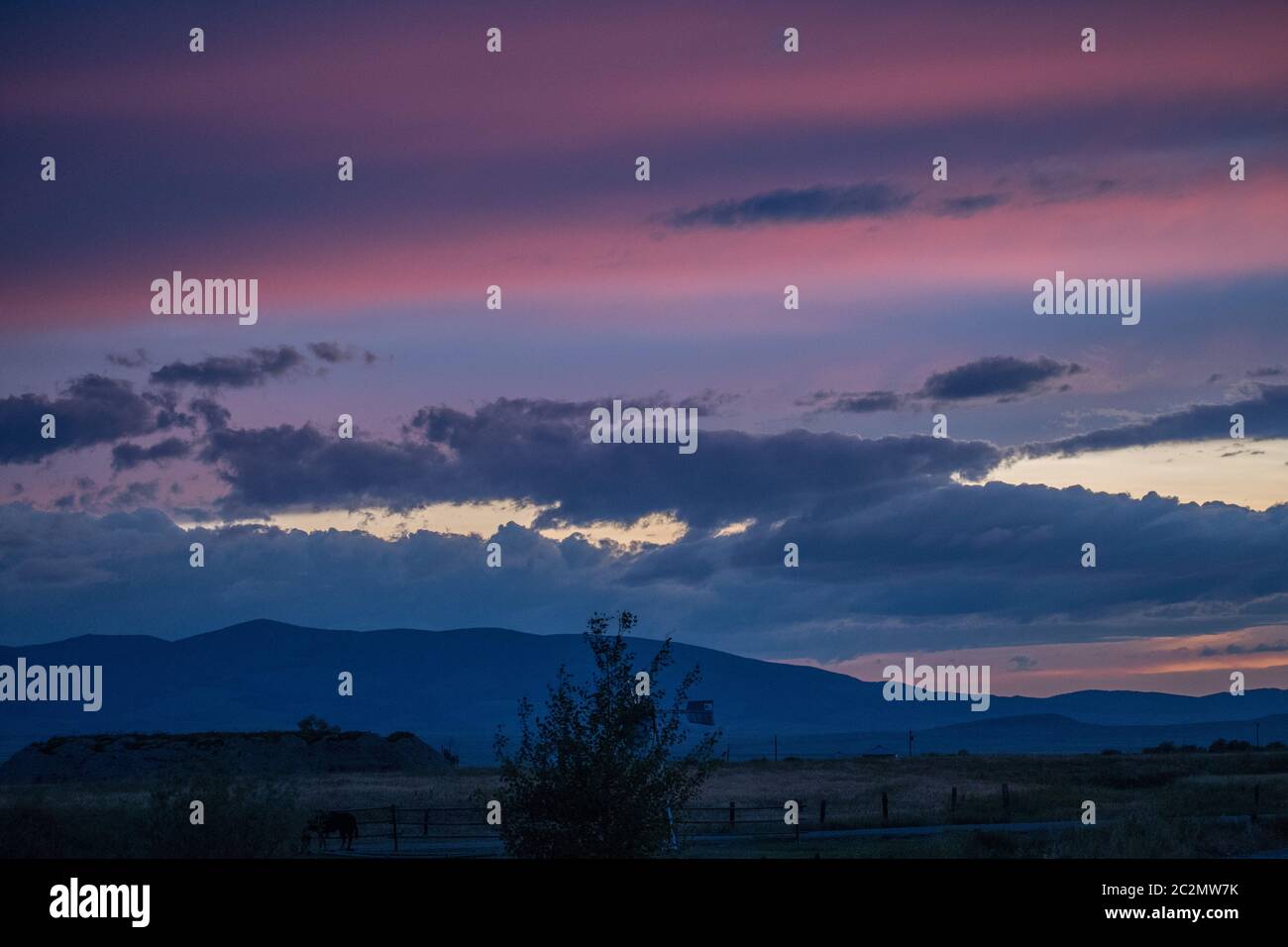 Dramatic vibrant sunset scenery in White Sulphur Springs, Montana Stock Photo Alamy