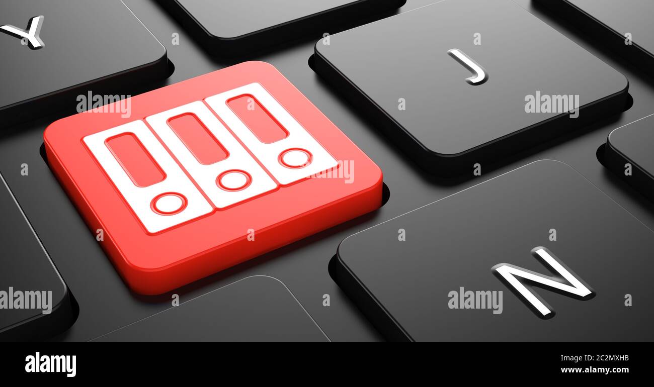Data Concept on Red Button on Black Computer Keyboard. Stock Photo