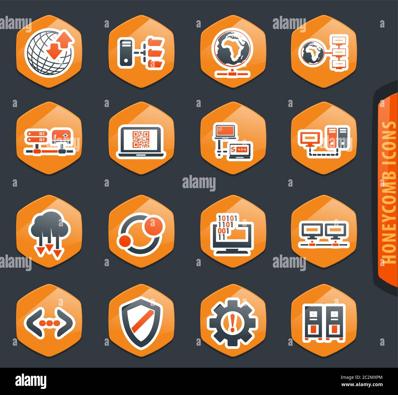 Hosting provider vector icons for user interface design Stock Photo - Alamy