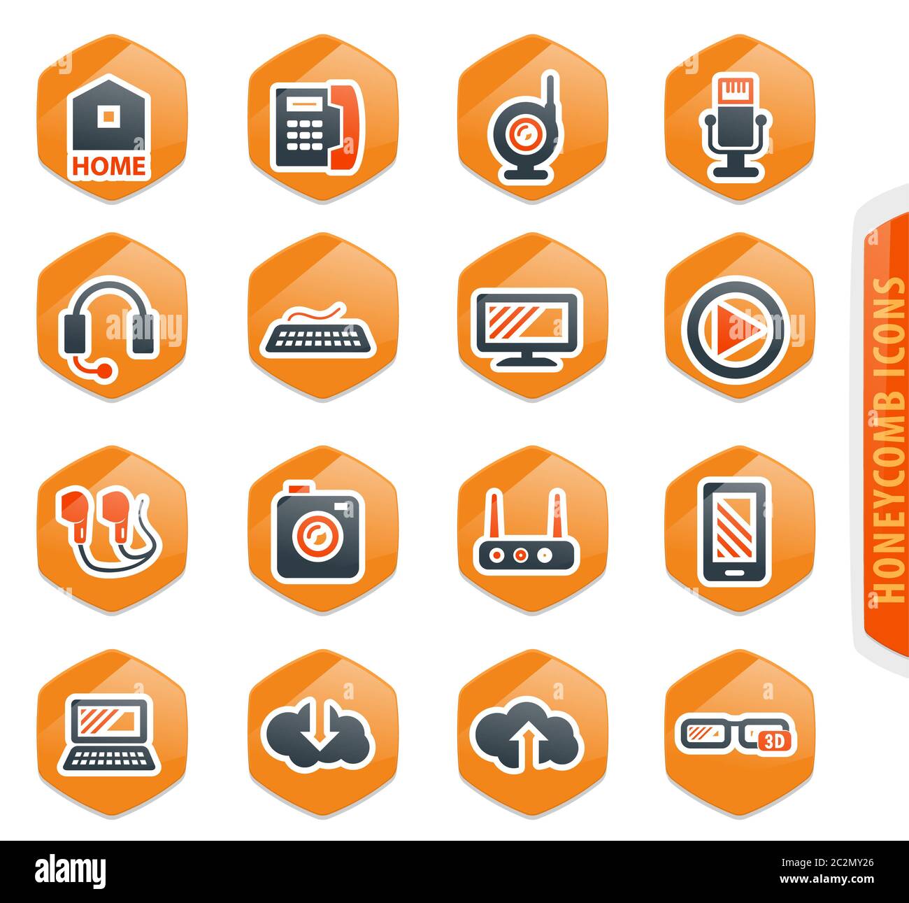 Hi tech vector icons for user interface design Stock Photo - Alamy