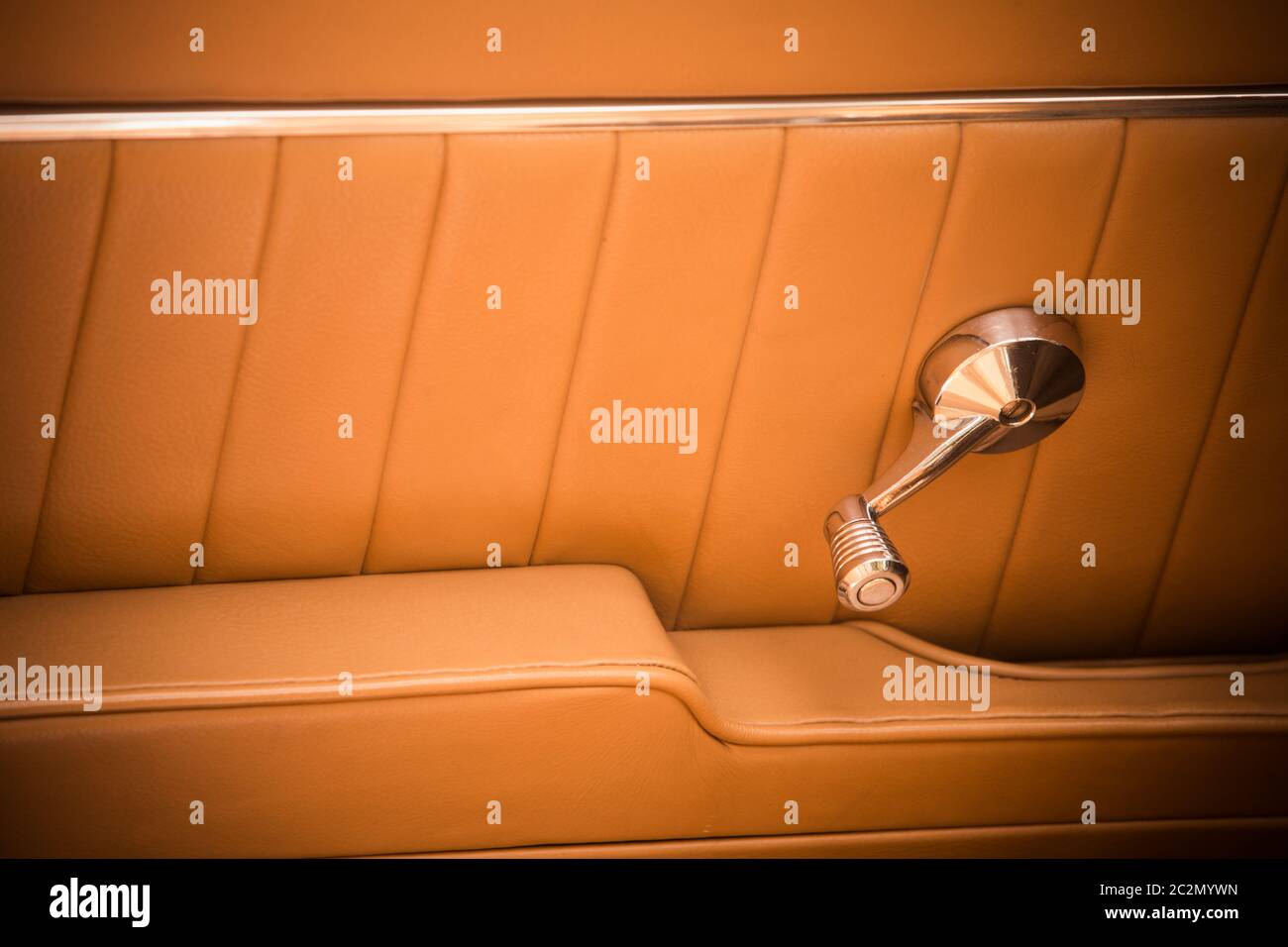 Interior closeup of window crank of vintage car Stock Photo Alamy