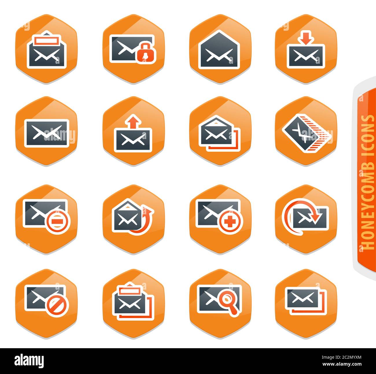Mail easy color vector icons for user interface design Stock Photo - Alamy