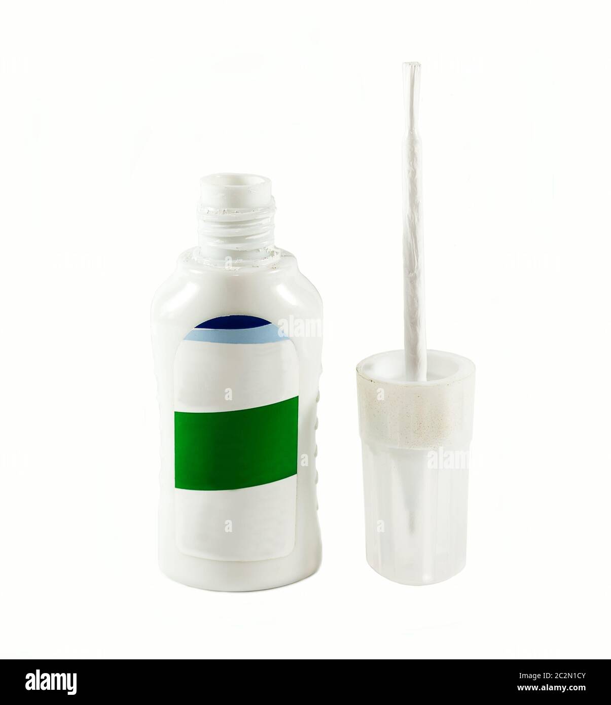 Bottle with white paint Stock Photo Alamy
