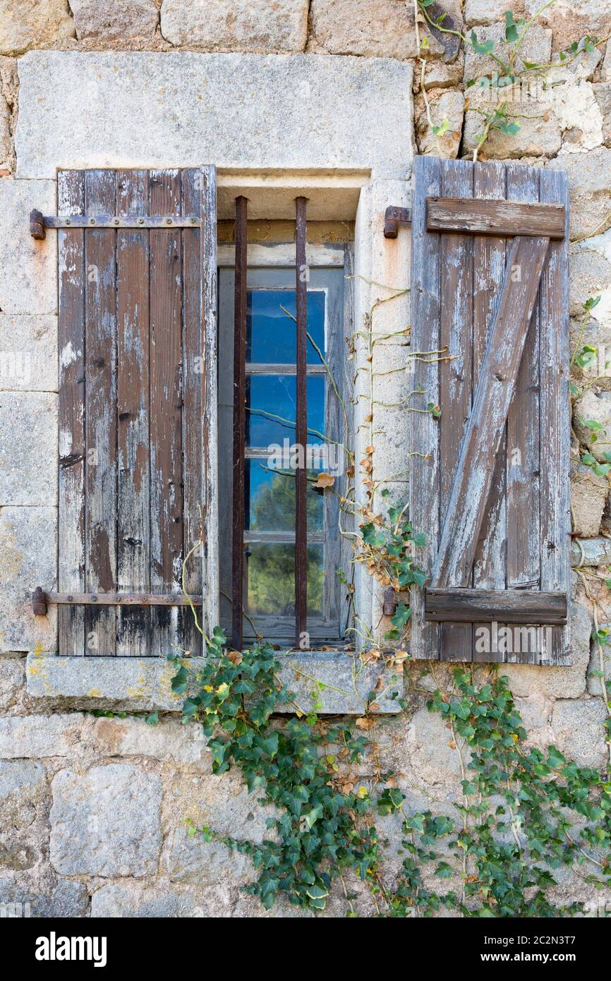 Window of an old stone house in France Stock Photo - Alamy
