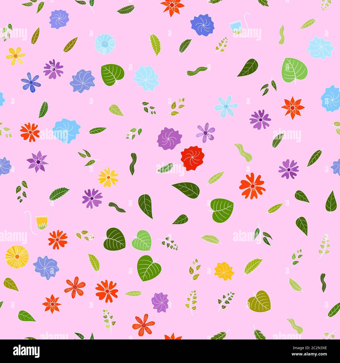 hand drawn floral seamless pattern Stock Photo - Alamy