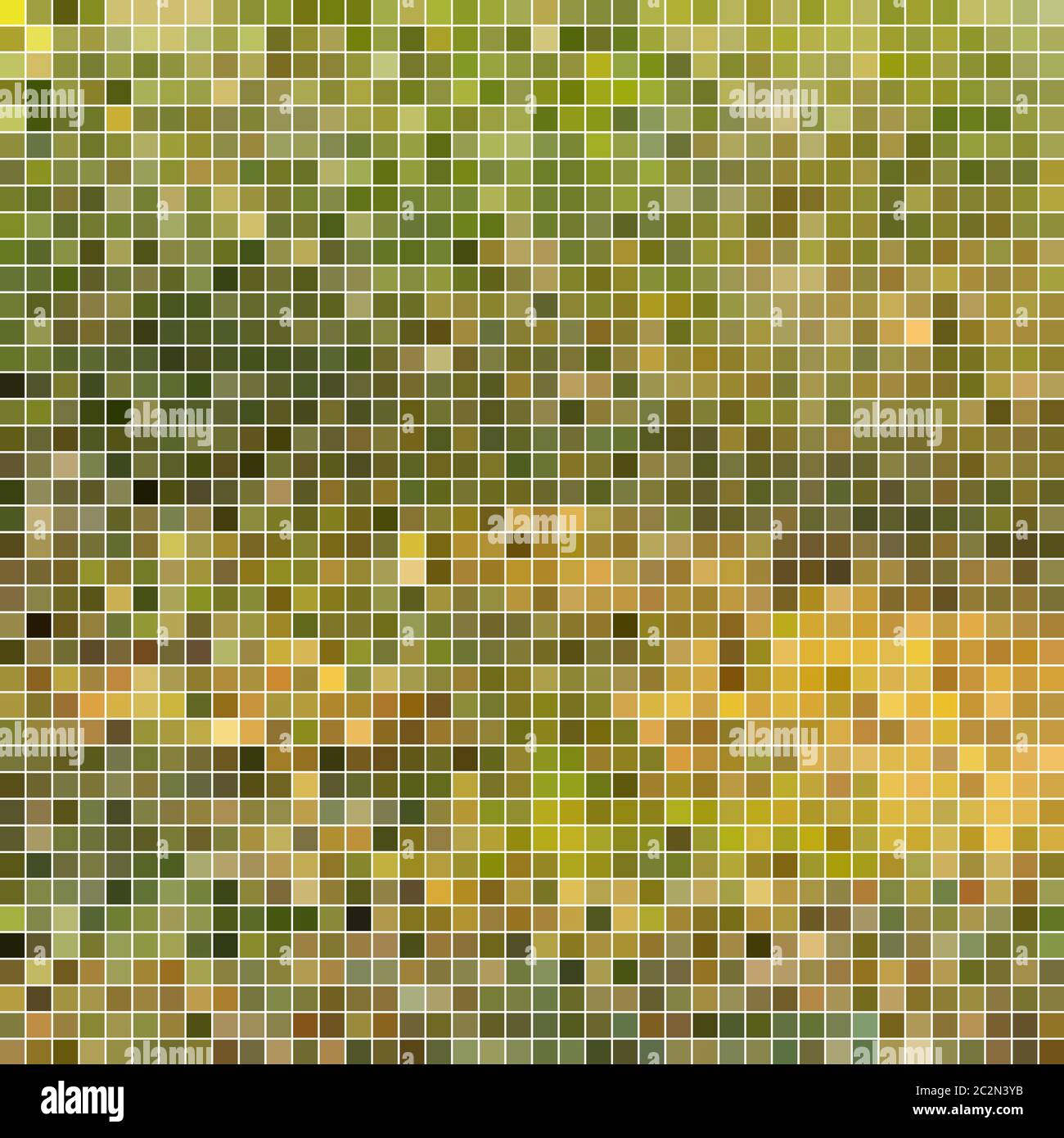 abstract square pixel mosaic background - green and yellow Stock Photo ...