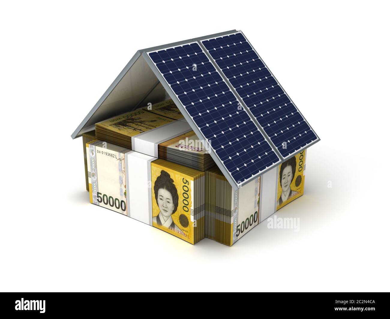 South Korean Won Energy Saving Stock Photo