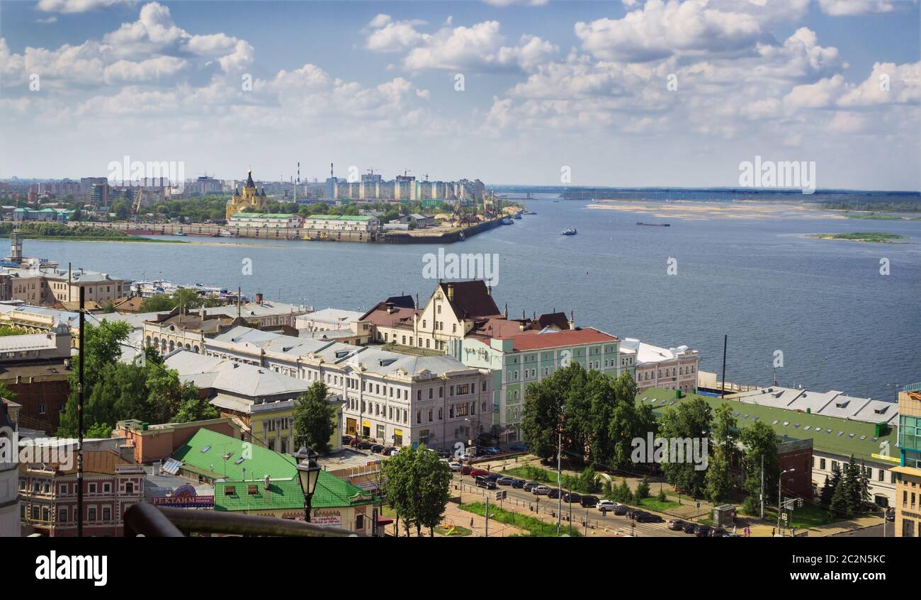 Confluence of the Volga and the Oka. Nizhny Novgorod. Russia Stock Photo