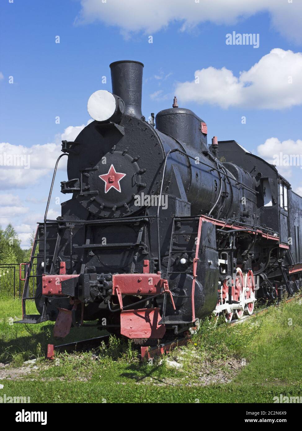 Russian steam locomotive 30 years last century Stock Photo