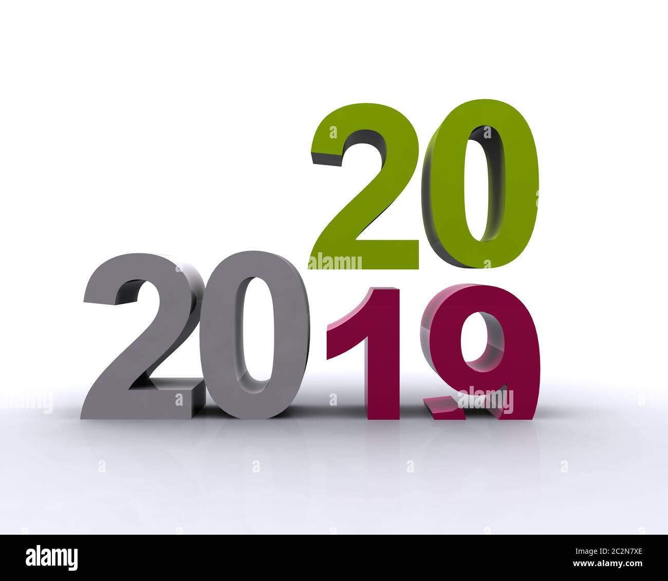 2019/2020 colored writing in 3d Stock Photo