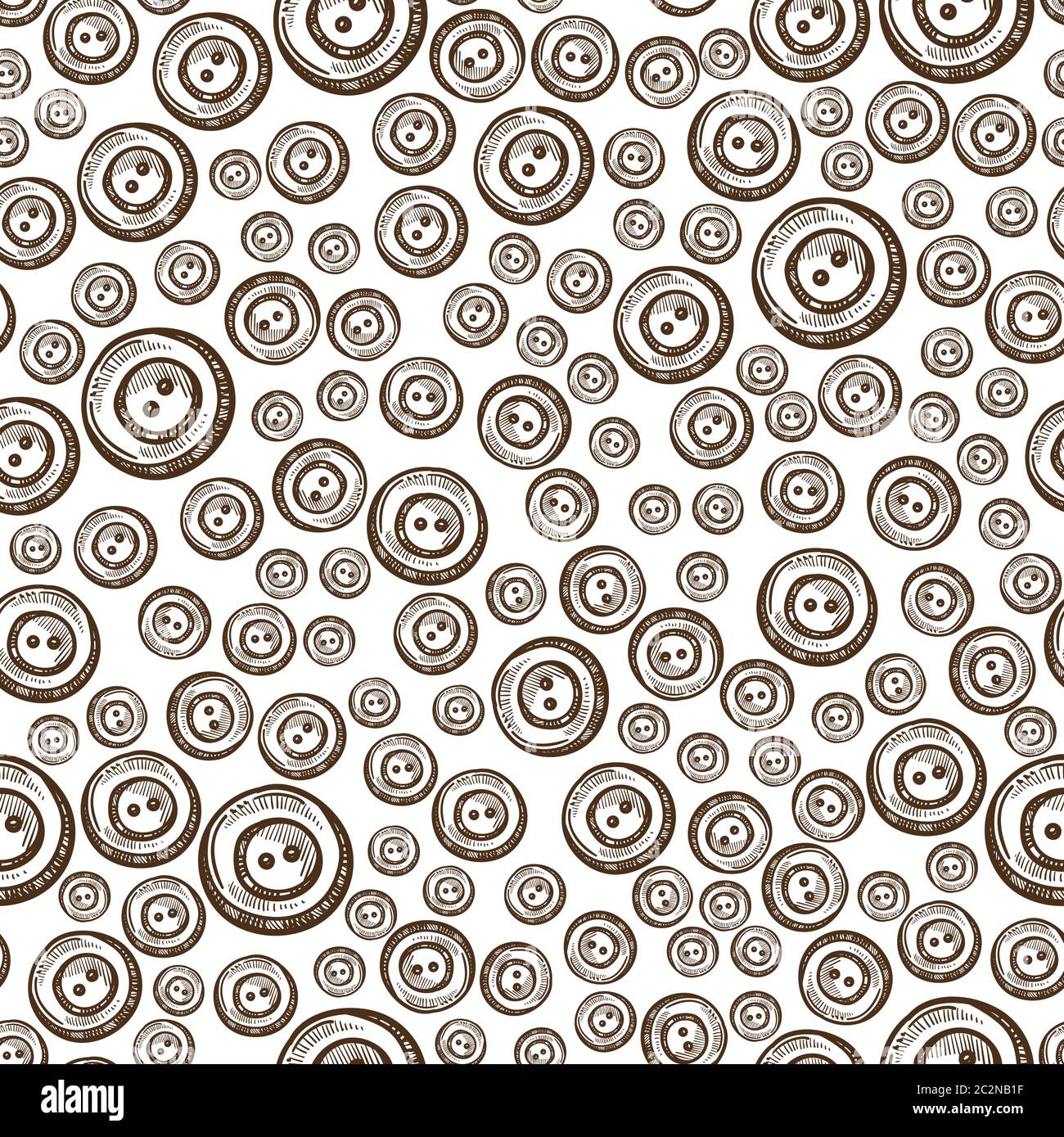 Sewing buttons for clothes, tailoring atelier seamless pattern Stock Vector