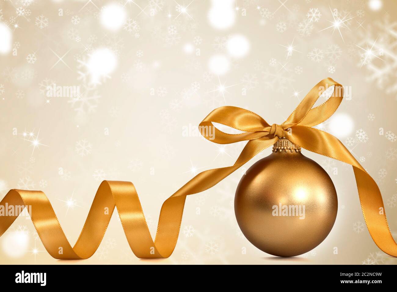 golden christmas holiday background Stock Photo