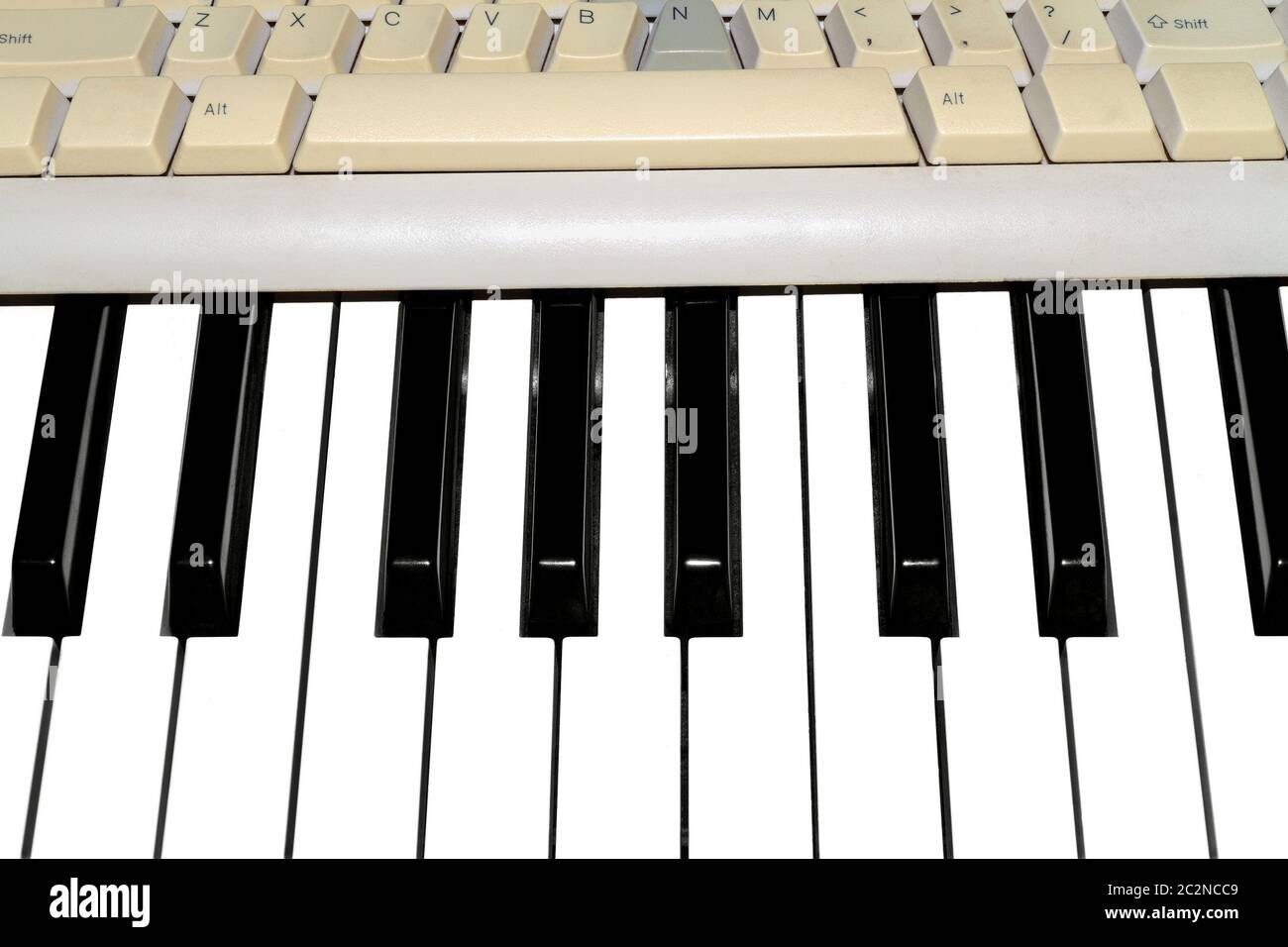 Computer and music keyboards Stock Photo Alamy