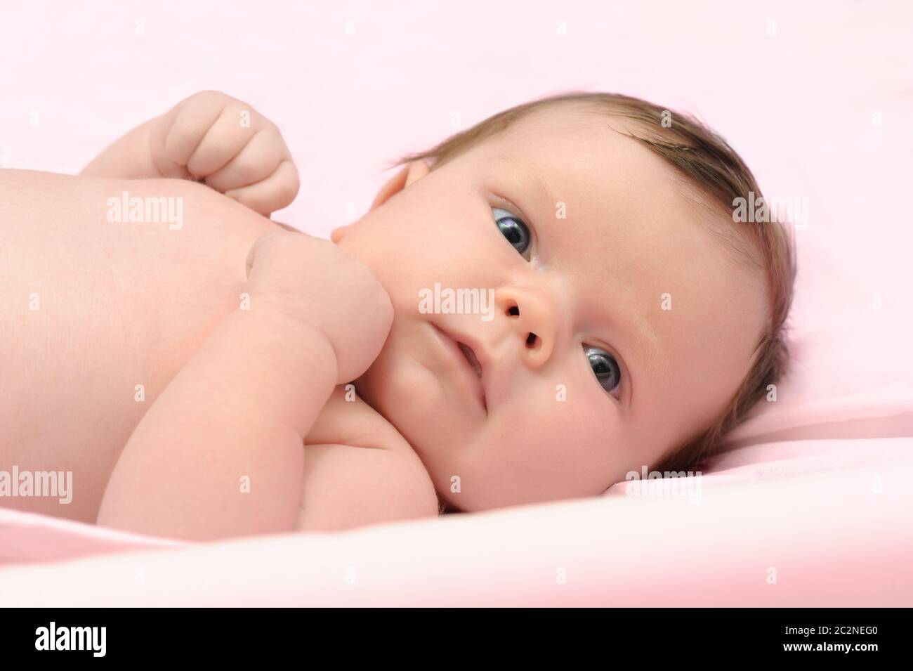 One month baby girl Stock Photo