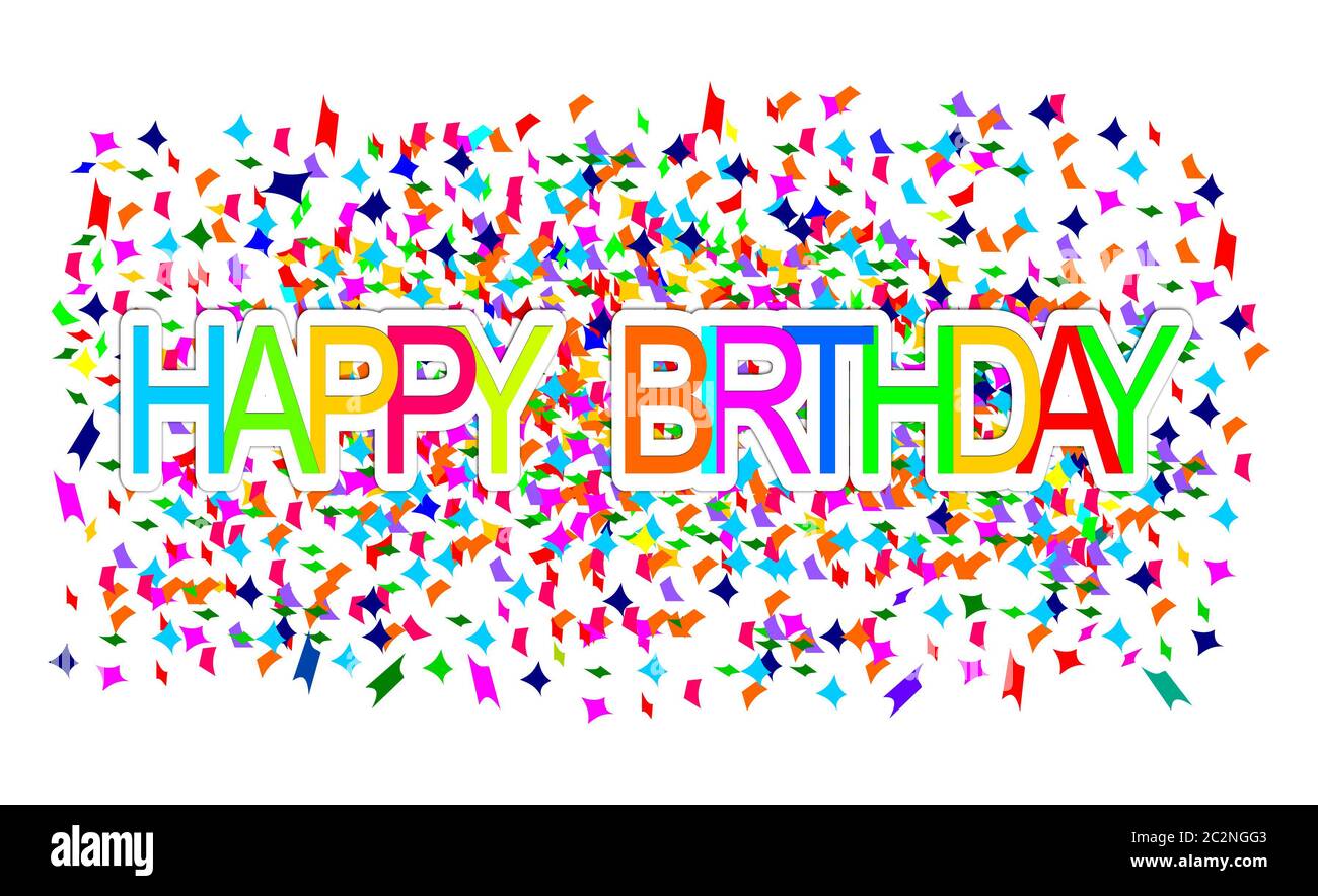 colorful Happy Birthday Banner - illustration Stock Photo - Alamy