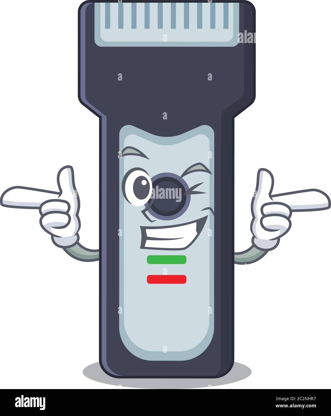 Caricature design concept of electric shaver with funny wink eye Stock ...