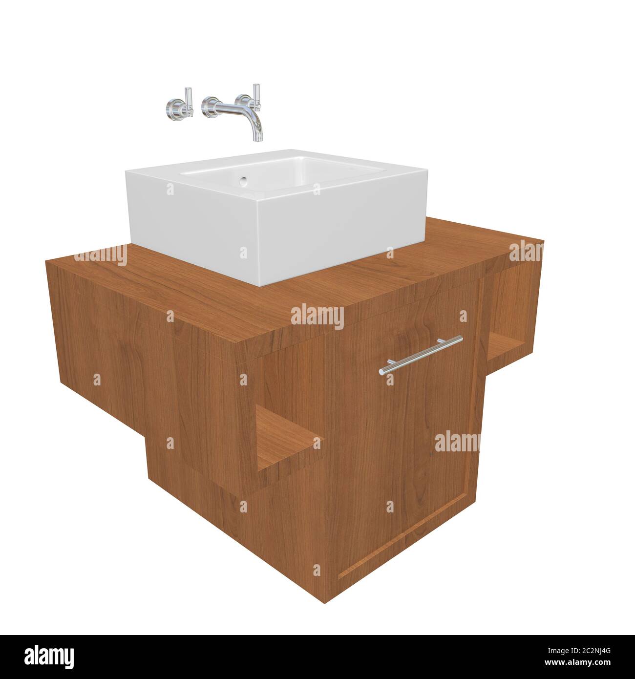Modern Bathroom Sink Set With Ceramic Wash Basin