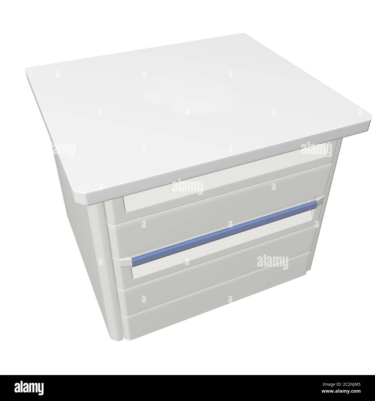Metal medical supply or first aid cabinet, 3d illustration, isolated against a white background Stock Photo