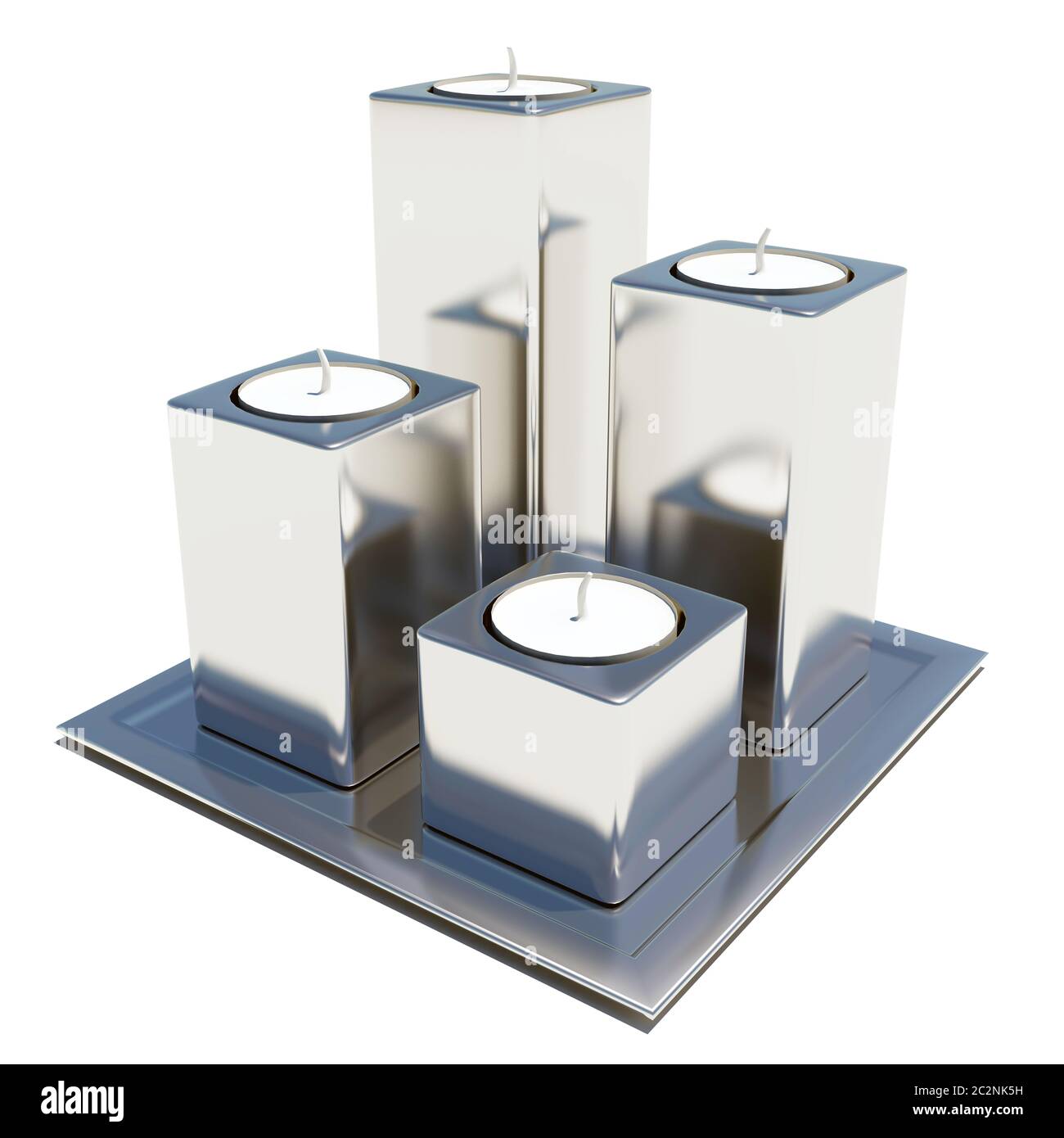 Four candle holders Cut Out Stock Images & Pictures Alamy
