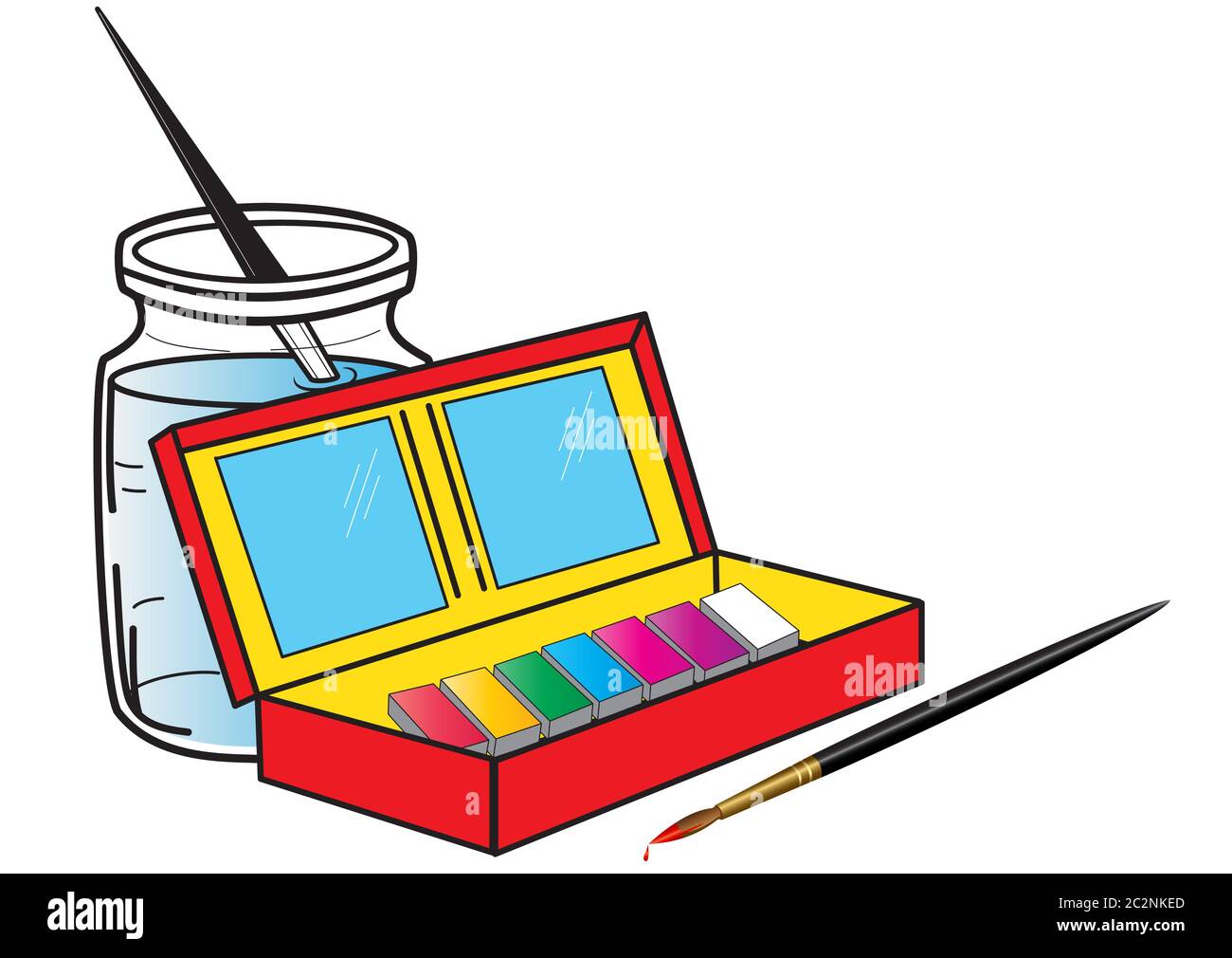 Paint box and brushes Stock Photo Alamy
