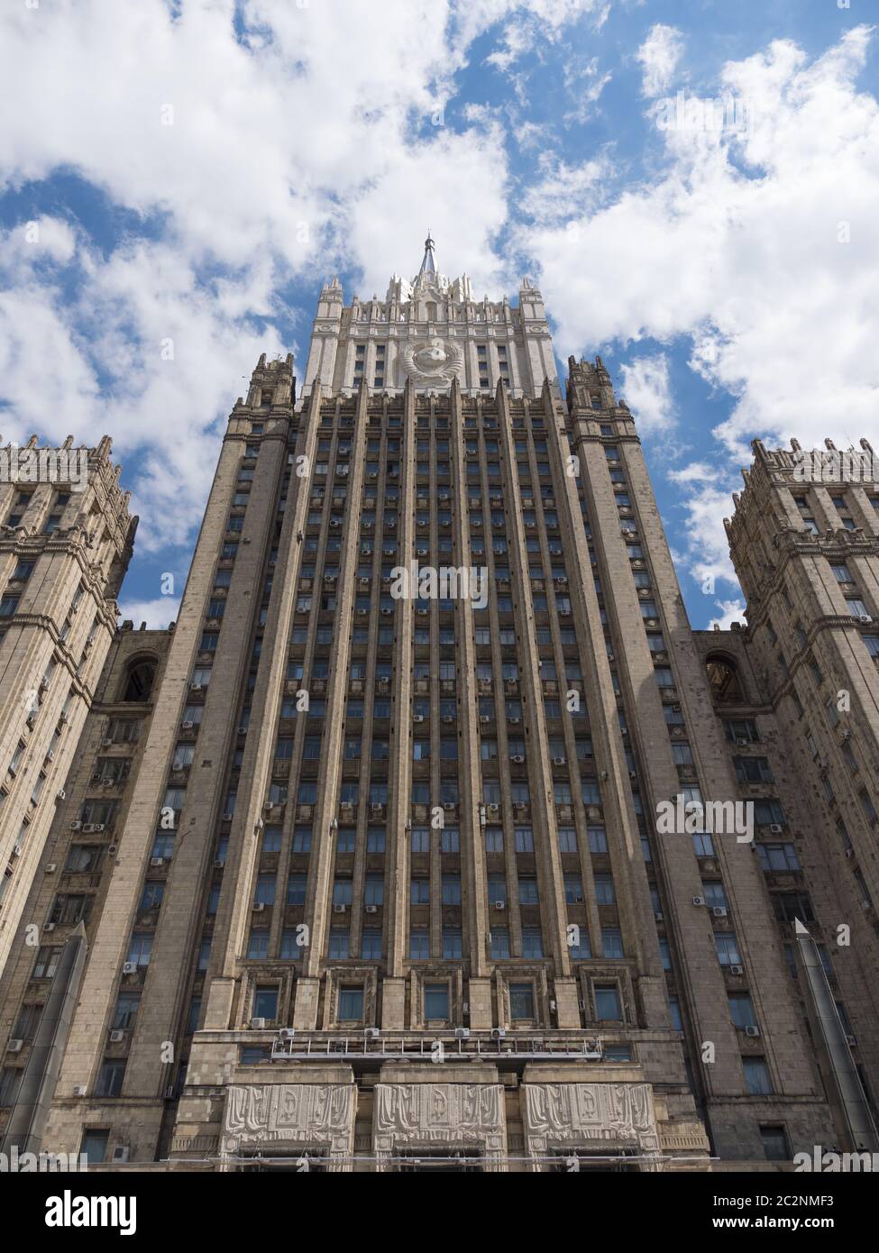 The main building of Ministry of Foreign Affairs is one of the famous seven skyscrapers, built in Stalinist style in Moscow Russ Stock Photo